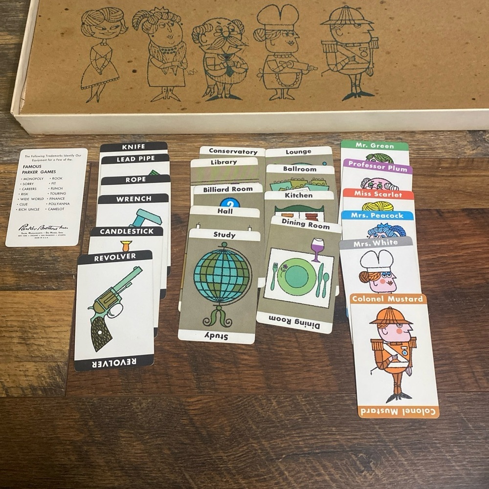 Vintage Parker Brother Clue Detective Board Game 1949 1950 1963 - Picture 4 of 8